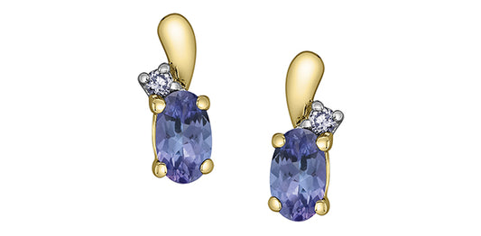 Tanzanite Earrings with diamonds