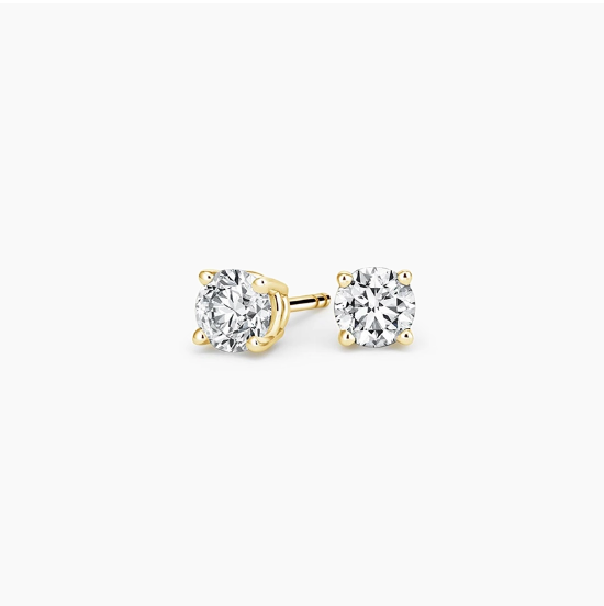 14K Round LG Diamond Solitaire Earrings - 0.50CT