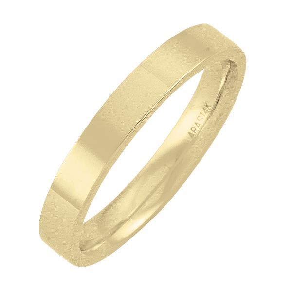 3MM Flat Gold Wedding Band