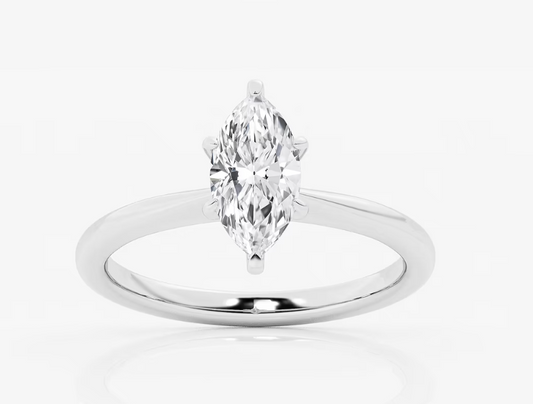 14K Marquis LG Diamond Engagement Ring - 1.0TW