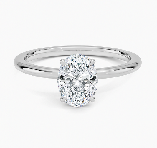 14K Oval LG Diamond Engagement Ring - 1.50TW