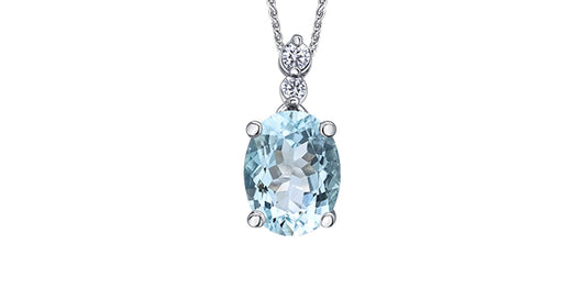 10K Gemstone pendant with diamond