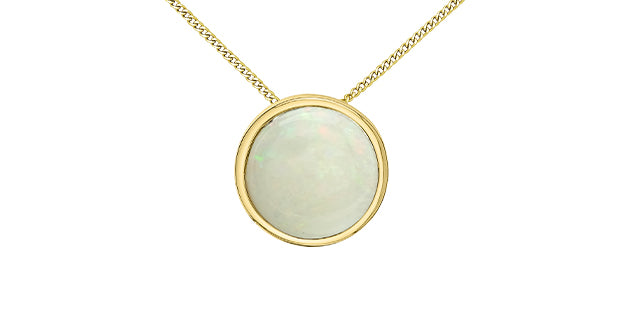 Round Birthstone Pendant 10K Gold Minimalist | Lola Jewellers