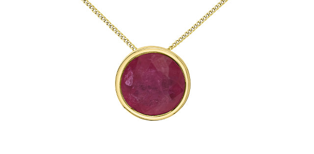 Round Birthstone Pendant 10K Gold Minimalist | Lola Jewellers