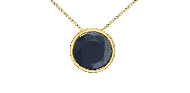 Round Birthstone Pendant 10K Gold Minimalist | Lola Jewellers