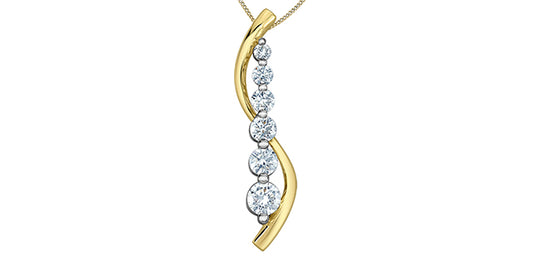 Stylish 1.00ct Lab Diamond Pendant in 10K Yellow Gold