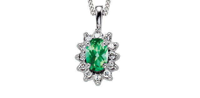 Gemstone with diamond Pendant