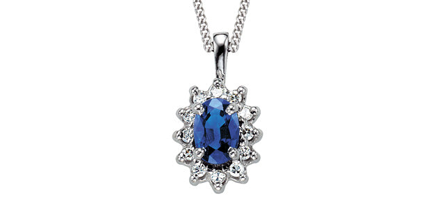 Gemstone with diamond Pendant
