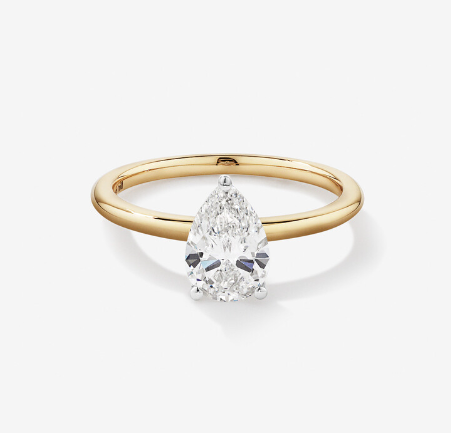 Unazë 14K Dardhë LG Diamant Solitaire - 1.0TW