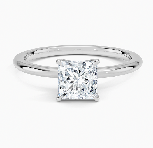 14K Princess LG Diamond Solitaire Ring - 1.0TW