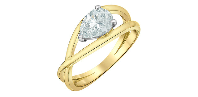 Unazë 14K e rrumbullakët LG Diamant Solitaire - 0,25CT