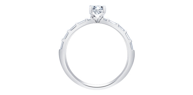 Unazë 14K e rrumbullakët LG Diamant Solitaire - 0,25CT