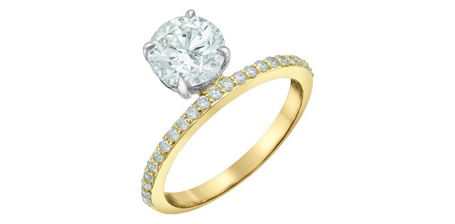 Unazë 14K e rrumbullakët LG Diamant Solitaire - 0,25CT