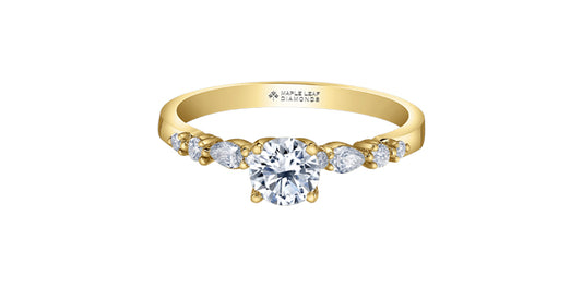 Elegant Diamond Engagement Ring 0.5ct with Delicate Accent Diamonds