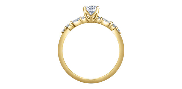 Unazë 14K e rrumbullakët LG Diamant Solitaire - 0,25CT