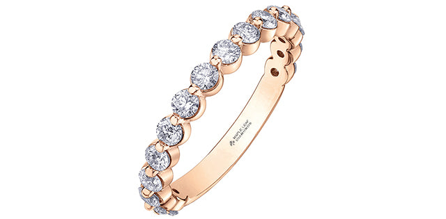 18K Shared Prong Diamond Wedding Band – 1.0 CT Round Diamonds
