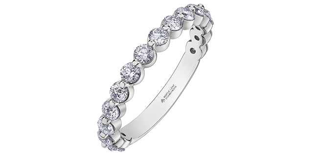 18K Shared Prong Diamond Wedding Band – 1.0 CT Round Diamonds
