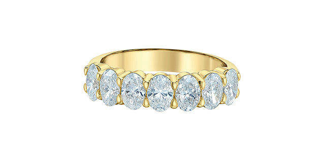 1.60ct Lab Diamond Oval Broad Half Eternity Band in 14K Yellow Gold