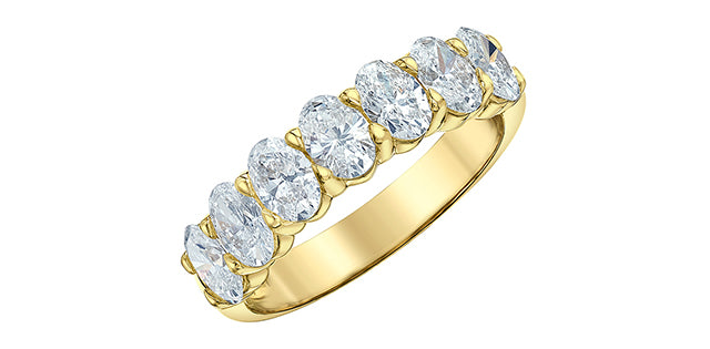 1.60ct Lab Diamond Oval Broad Half Eternity Band in 14K Yellow Gold