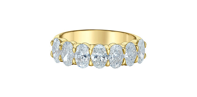 2.00ct Lab Diamond Oval Broad Half Eternity Band in 14K Yellow Gold