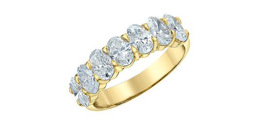 2.00ct Lab Diamond Oval Broad Half Eternity Band in 14K Yellow Gold