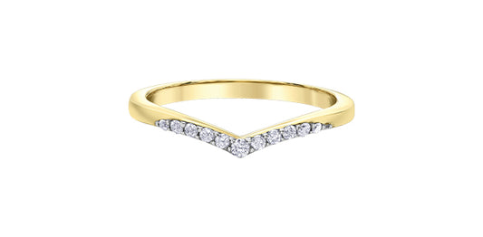 V Shape Diamond Band 0.12CT 10K Gold Canada