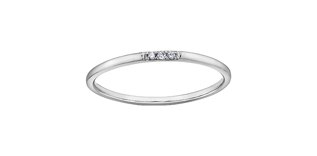 Delicate 3 Stone Diamond Band 10K Gold