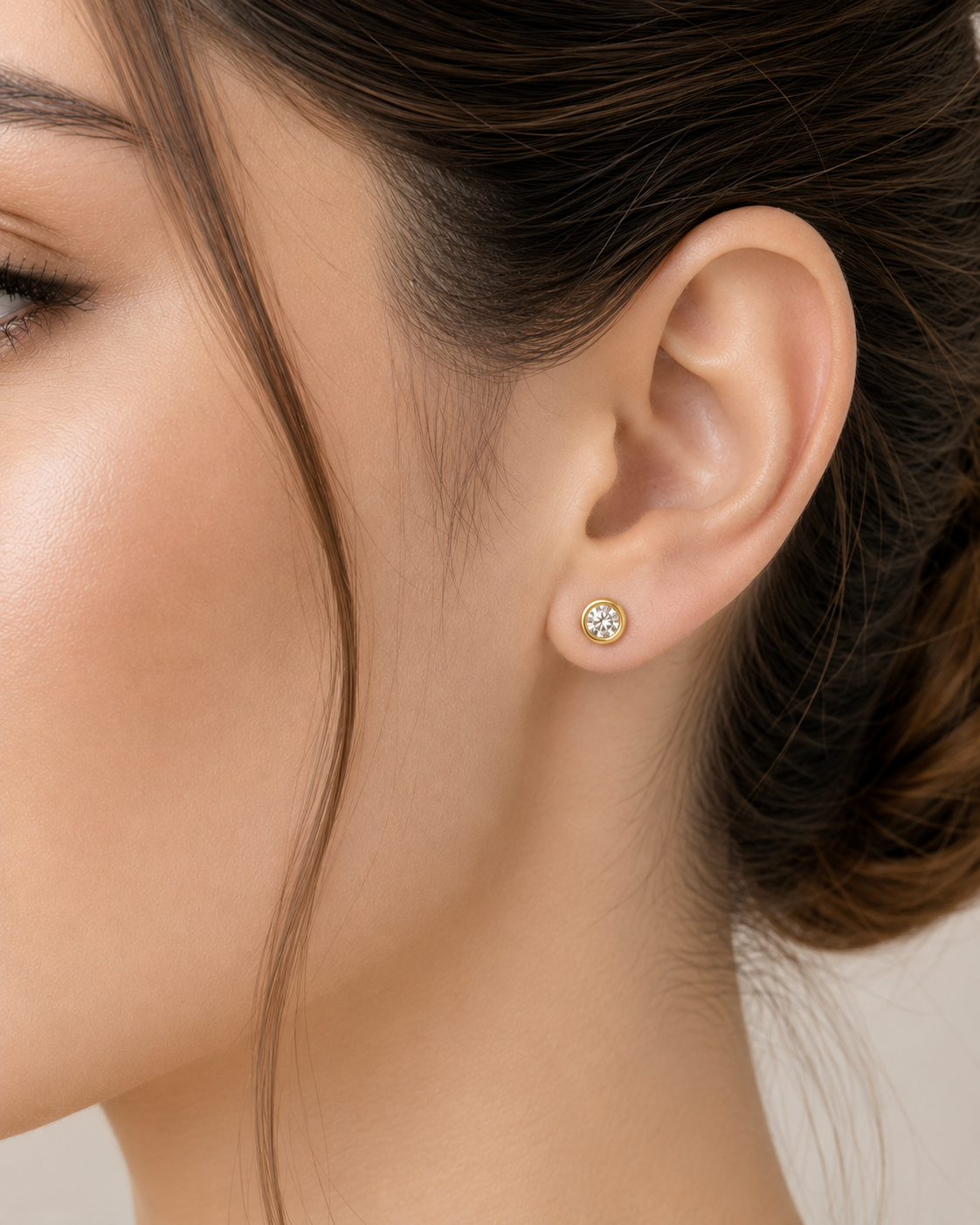 0.50ct Lab Diamond Bezel Set Solitaire Everyday Earrings in 14K Gold (White & Yellow Gold)