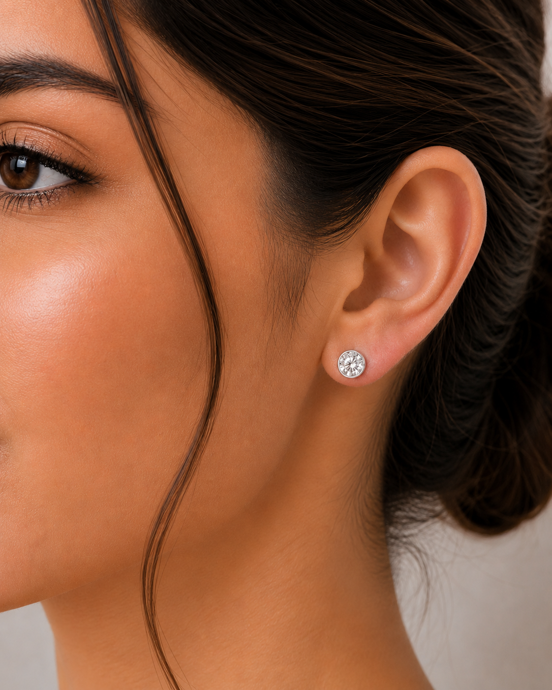 1.00ct Lab Diamond Bezel Set Solitaire Everyday Earrings in 14K Gold (White & Yellow Gold)