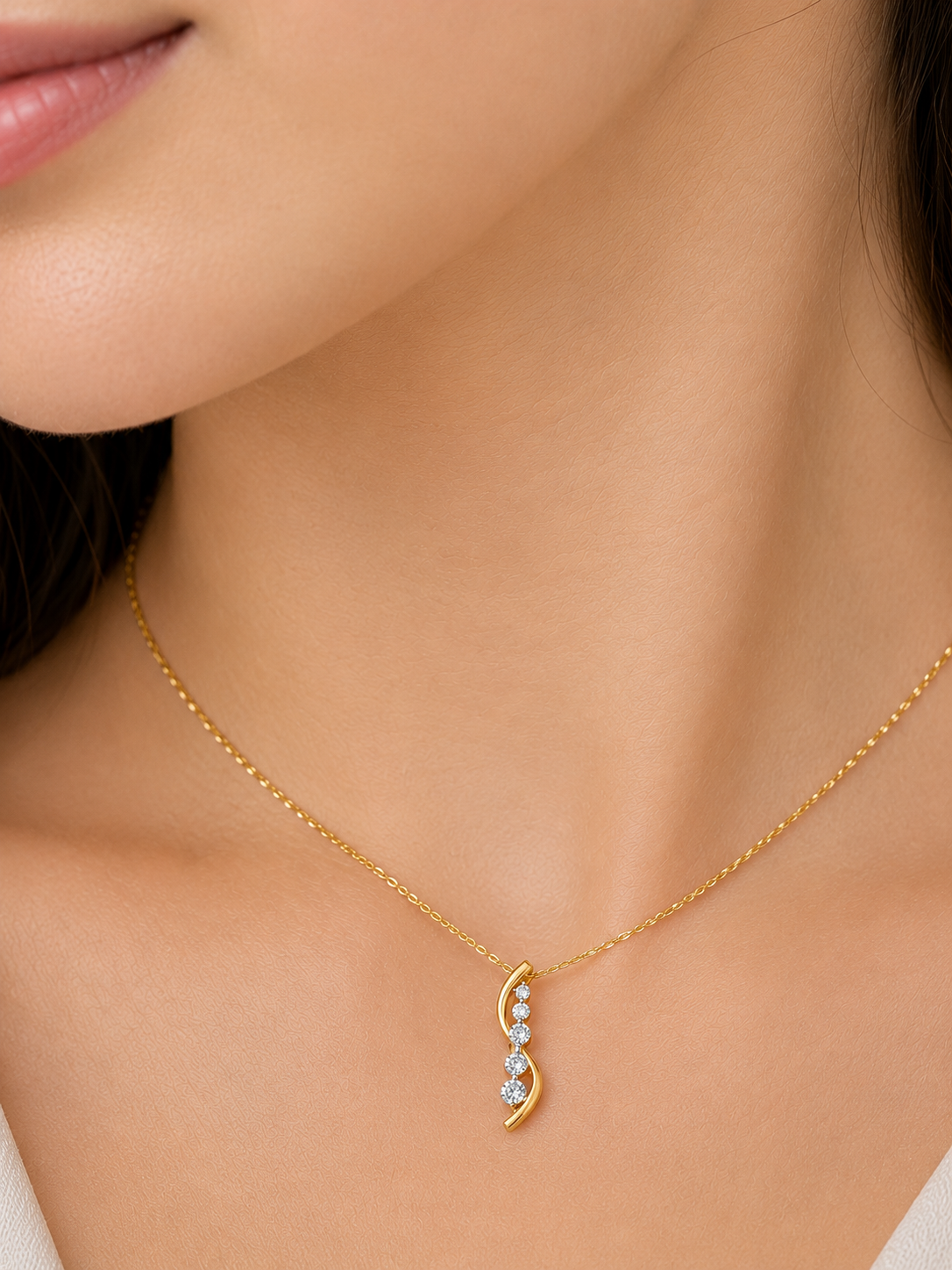 Stylish 1.00ct Lab Diamond Pendant in 10K Yellow Gold