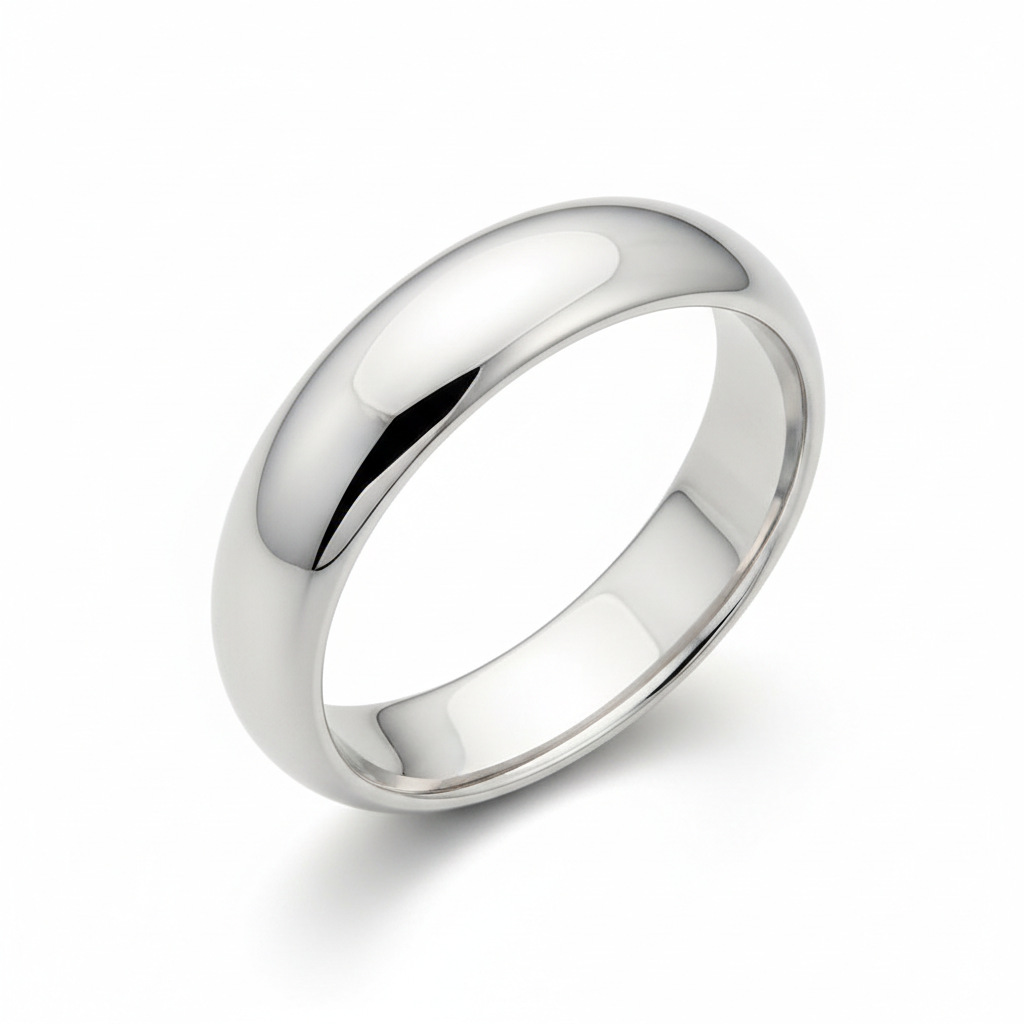 8MM Domed Top Sterling Silver Wedding Band