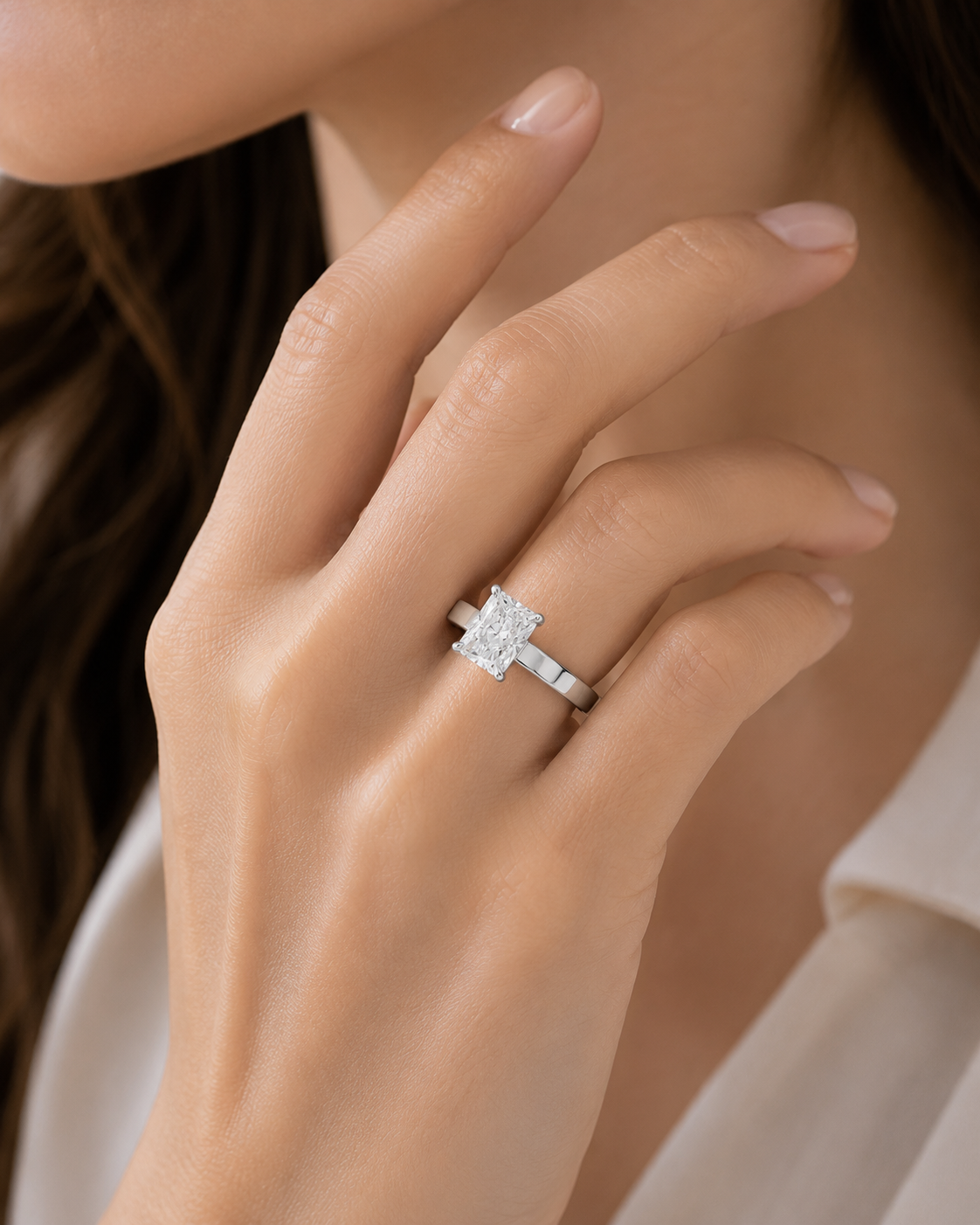 14K Radiant Cut Lab-Grown Diamond Solitaire Ring – 2 CT