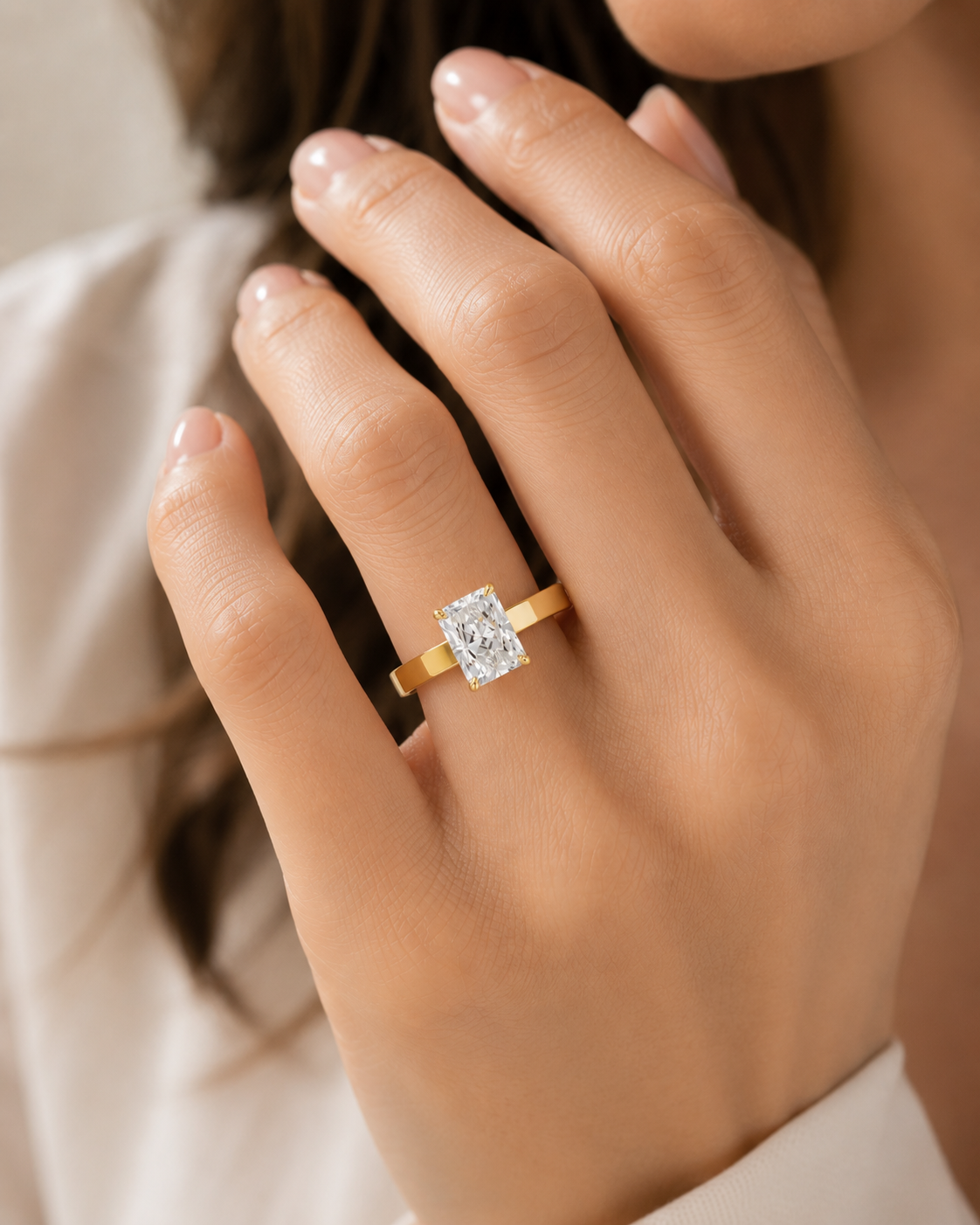14K Radiant Cut Lab-Grown Diamond Solitaire Ring – 2 CT