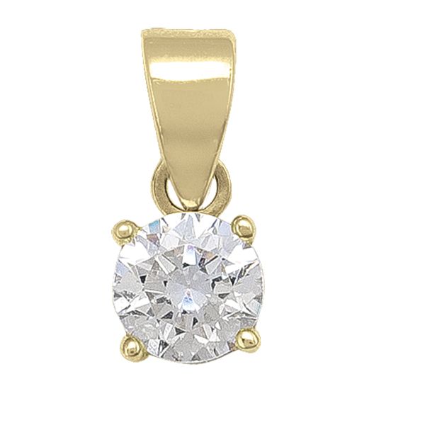 10K CZ Gold Pendant