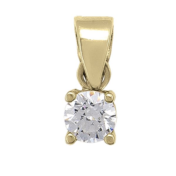 10K CZ Gold Pendant