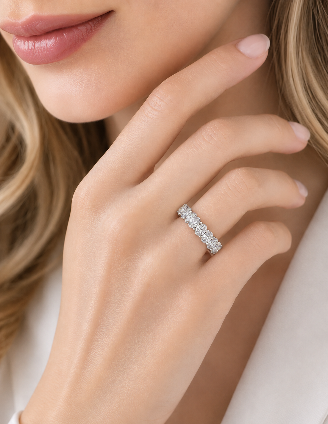14K Oval-Cut Diamond Eternity Band – 3.00 CTW