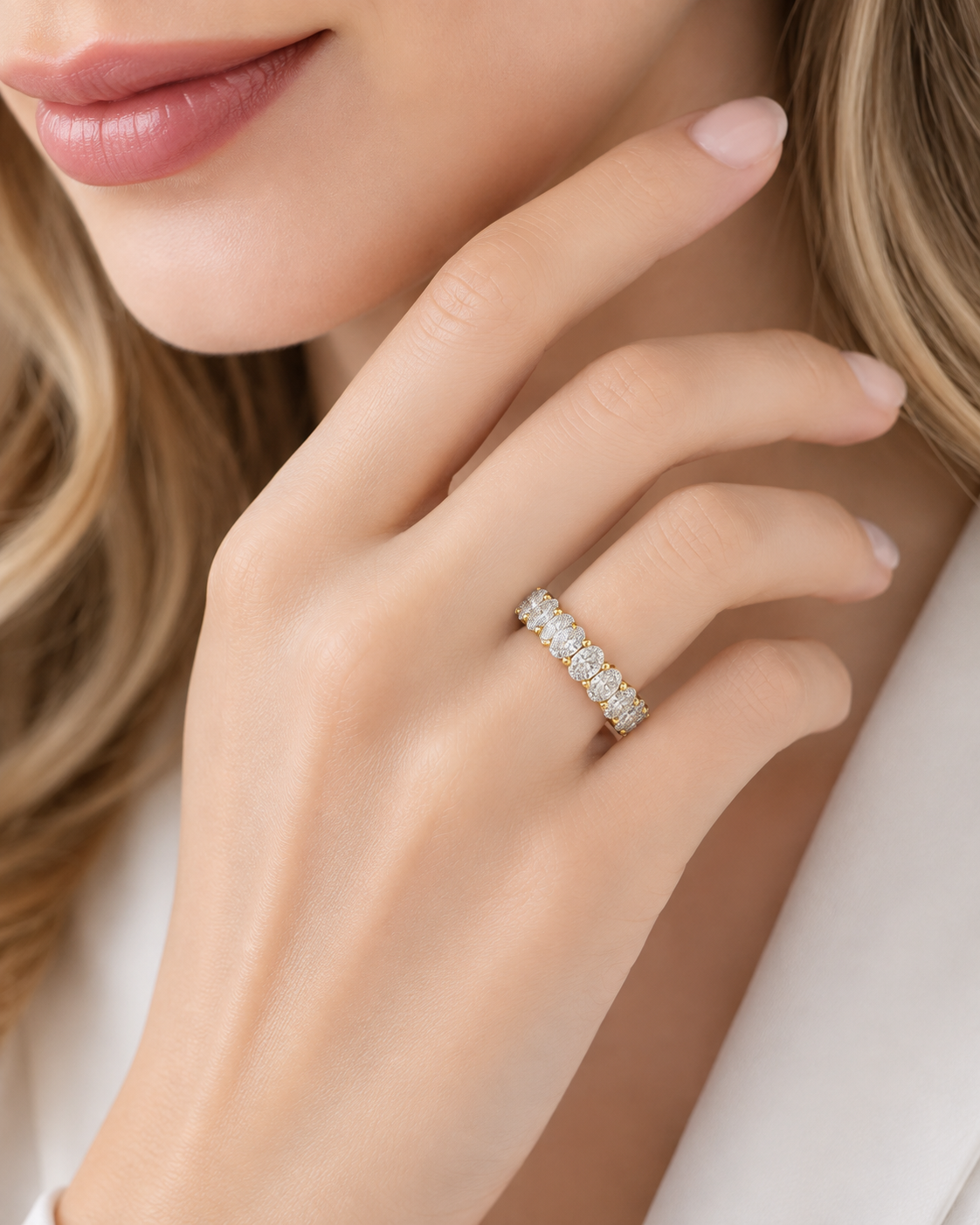 14K Oval-Cut Diamond Eternity Band – 3.00 CTW