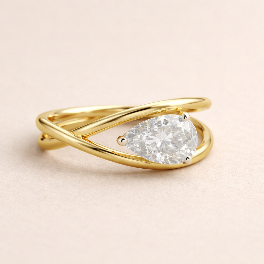 Unazë 14K e rrumbullakët LG Diamant Solitaire - 0,25CT