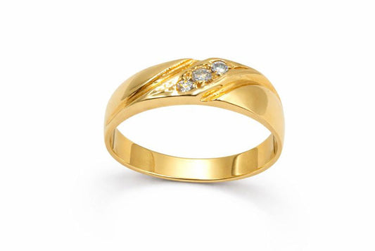 18K Yellow Gold Diamond Wedding Band