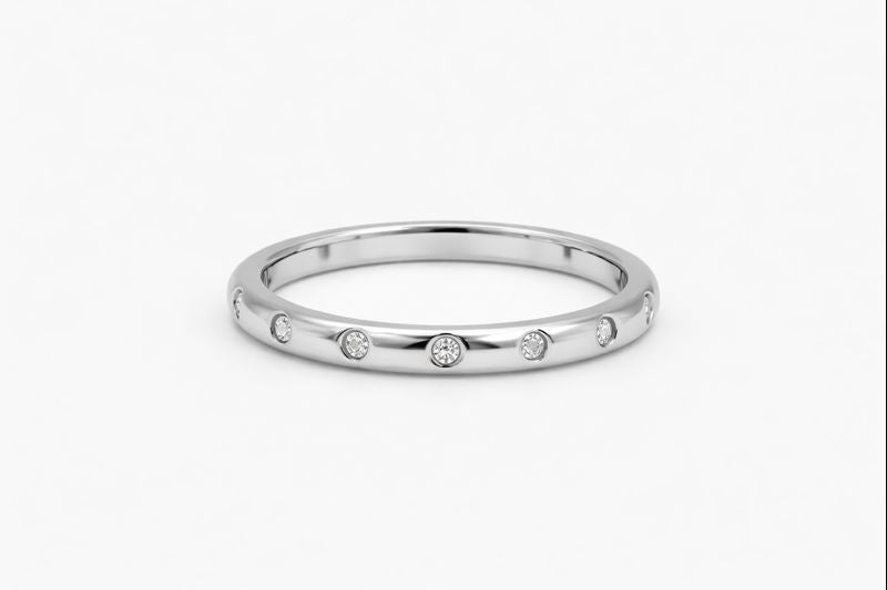 Band Dasmash prej ari të bardhë 14K - 0,25Kt