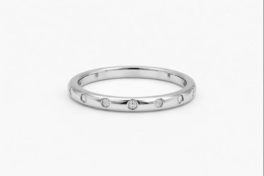 14K White Gold Diamond Wedding Band - 0.25Ct