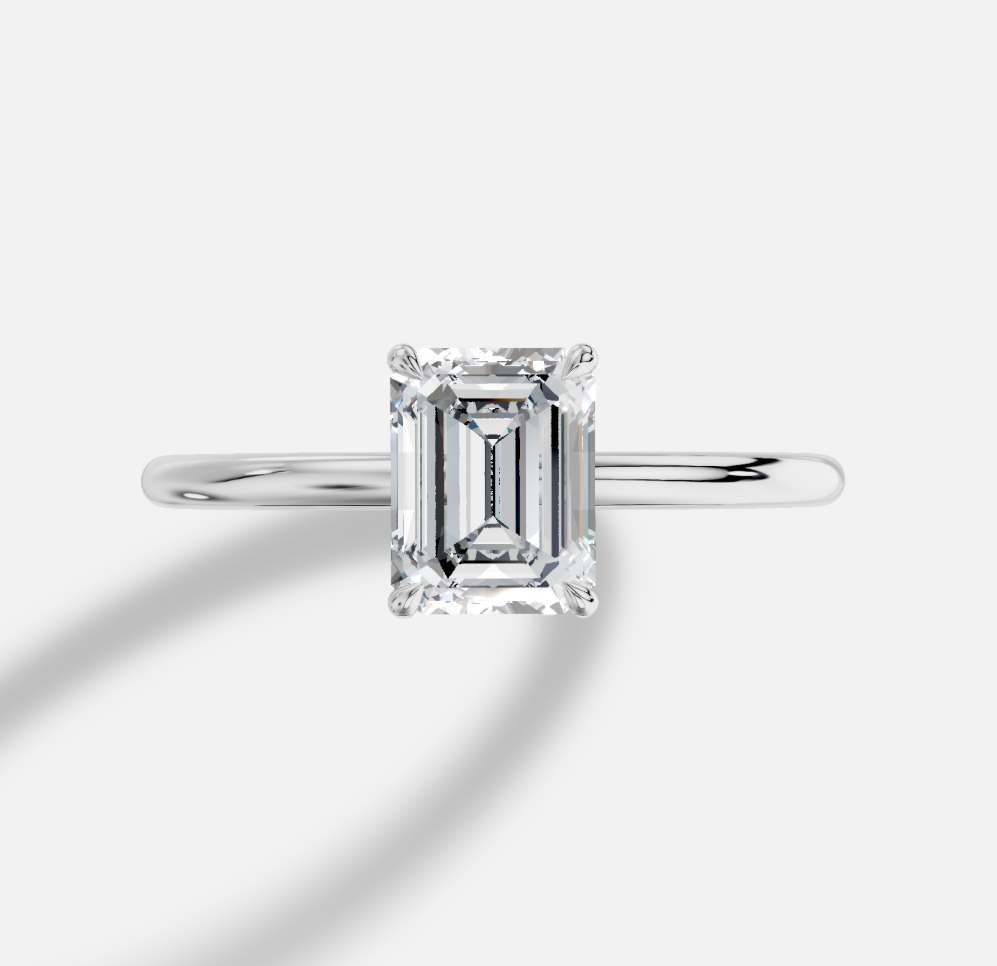 Unaza fejese me diamant LG 14K smerald - 0,75 TW