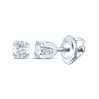 14k Screw Back Diamond Stud Earrings - 0.10CT TW