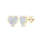 10K Gold Diamond Stud Heart Earrings - 1/20CTW