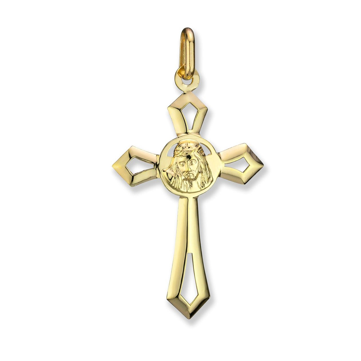 14K Yellow Gold Jesus Cross