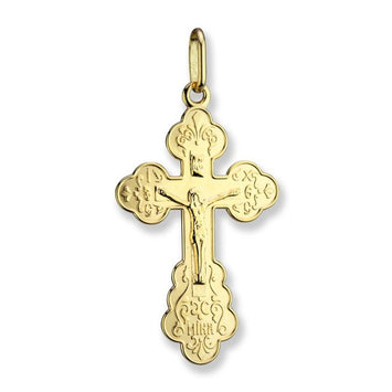 14K Yellow Gold Orthodox Cross - 1514