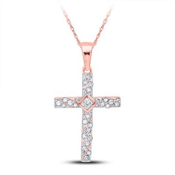 10k Diamond Cross Pendant - 1/4TW
