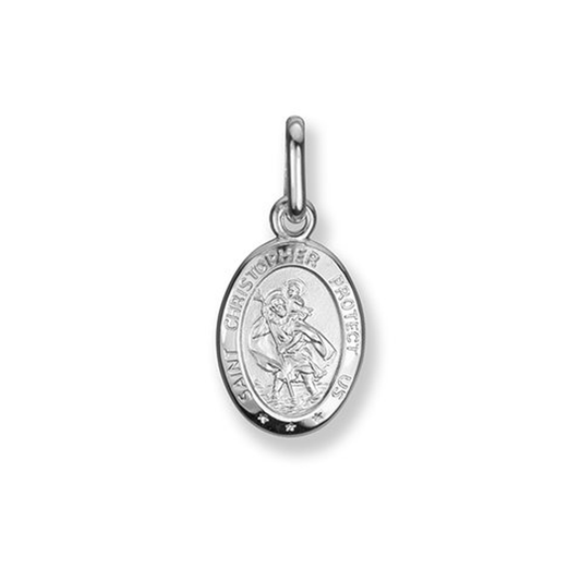 10K White Gold - St. Christopher Charm