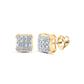 10K Gold Diamond Stud Square Earrings - 1/10CTW