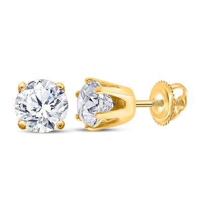 14k Screw Back Diamond Stud Earrings - 0.15CT TW